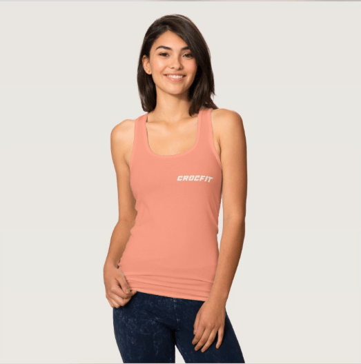 Image of Women's Slim Fit Racerback Croc Top Light Orange