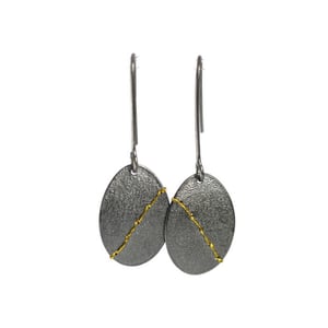 Image of Sewn Up large oval earrings