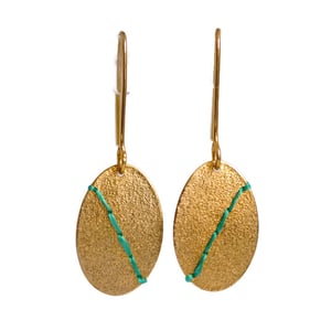 Image of Sewn Up large oval earrings