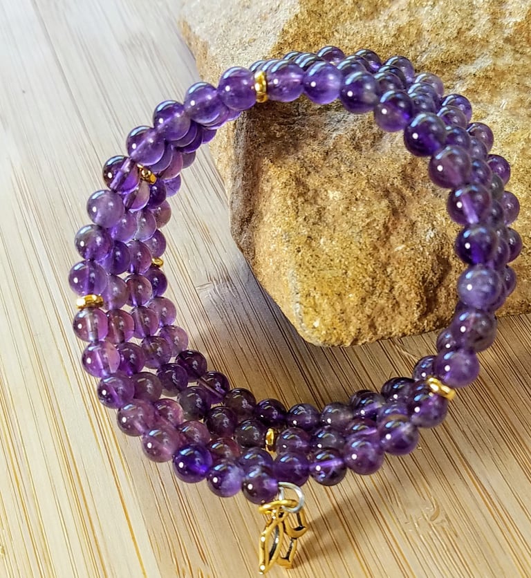 Calming Amethyst Wrap Bracelet Image 5