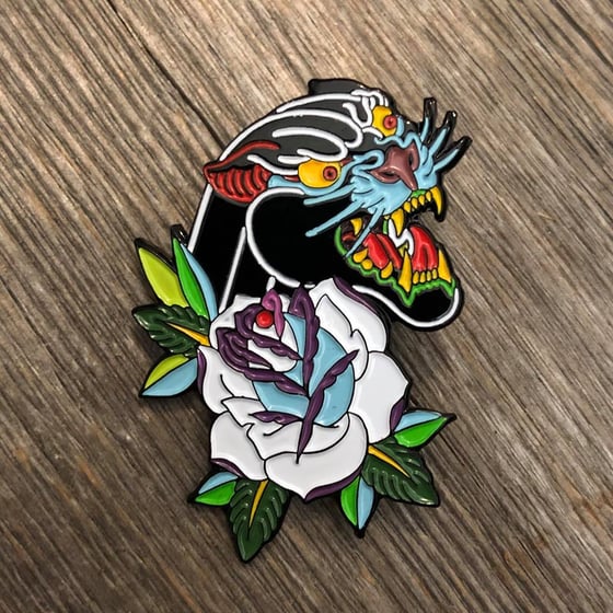 Image of Panther & Rose Enamel Pin