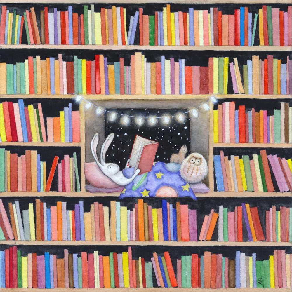 Image of Bookshelf Bunny (Open Edition Print)