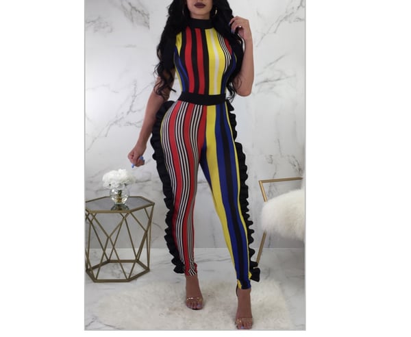 Image of Colorful Striped Jumpsuit