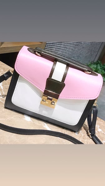 Image of Color Blocked Cross-Body Bag