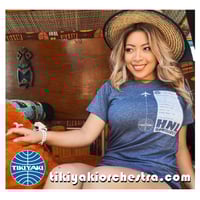 Image 2 of "Tikiyaki Airways" LAX to HNL Vintage Plane Ticket  T-Shirt