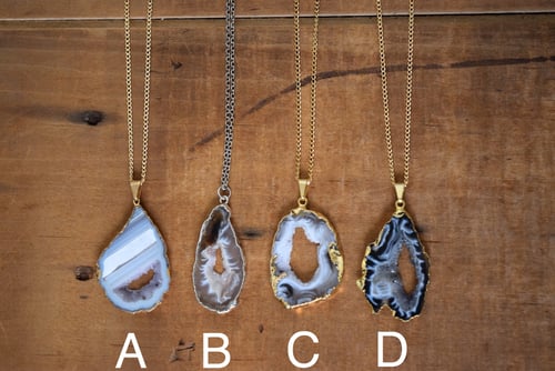 Image of The Agate Druzy Slice necklace