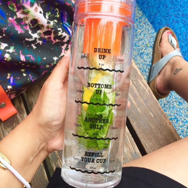 Image of Infusion Water Bottle with Drink Tracker - Orange