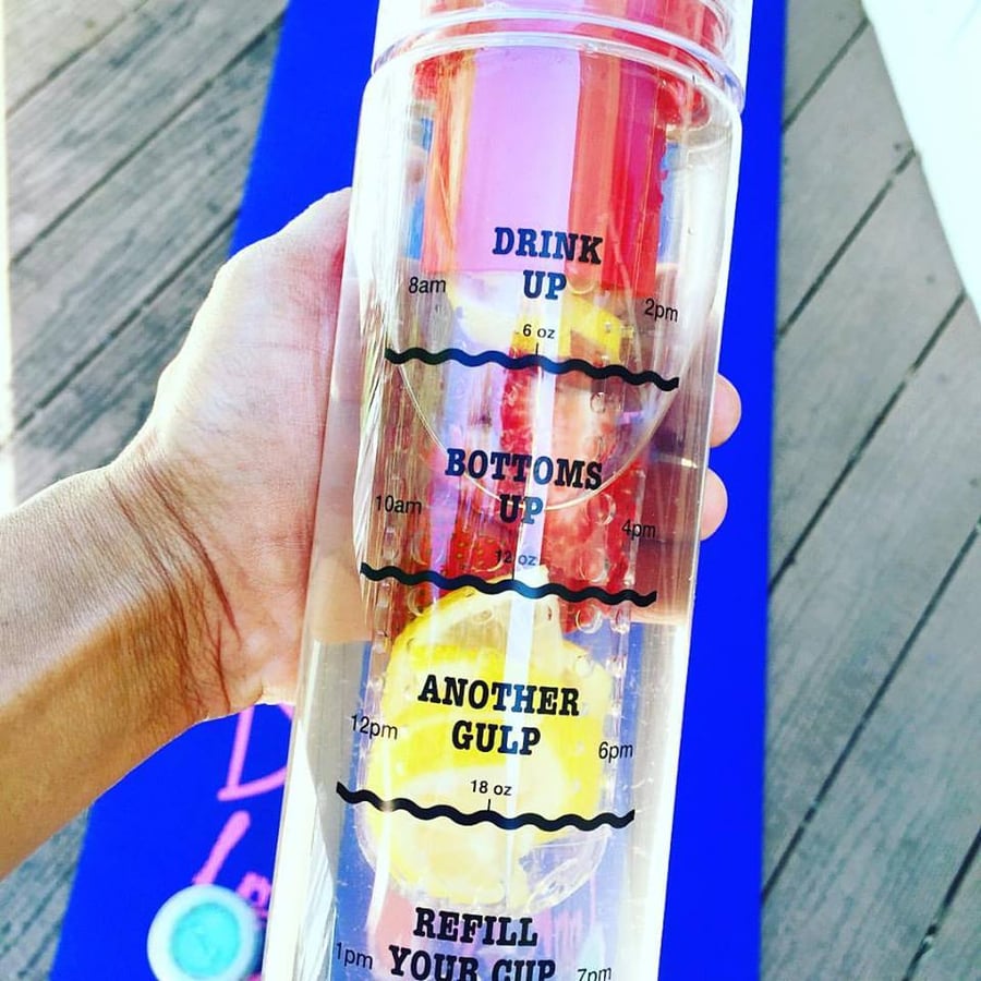 Image of Infusion Water Bottle with Drink Tracker - Red