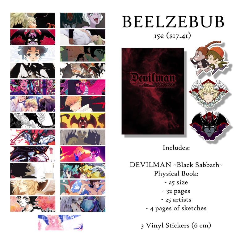 Image of BEELZEBUB - PREORDER Devilman Black Sabbath Fanzine + Stickers