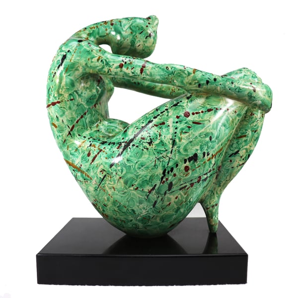 Image of Modern Abstract Sculpture of the Female Form in a Yoga Pose