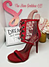 "Lacie" Wine clear ankle lace up heels