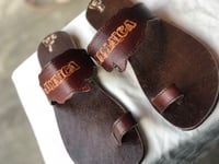 Jamaica Map leather Sandals 