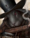 "Black Rabbit" Canvas Giclee 11x14"