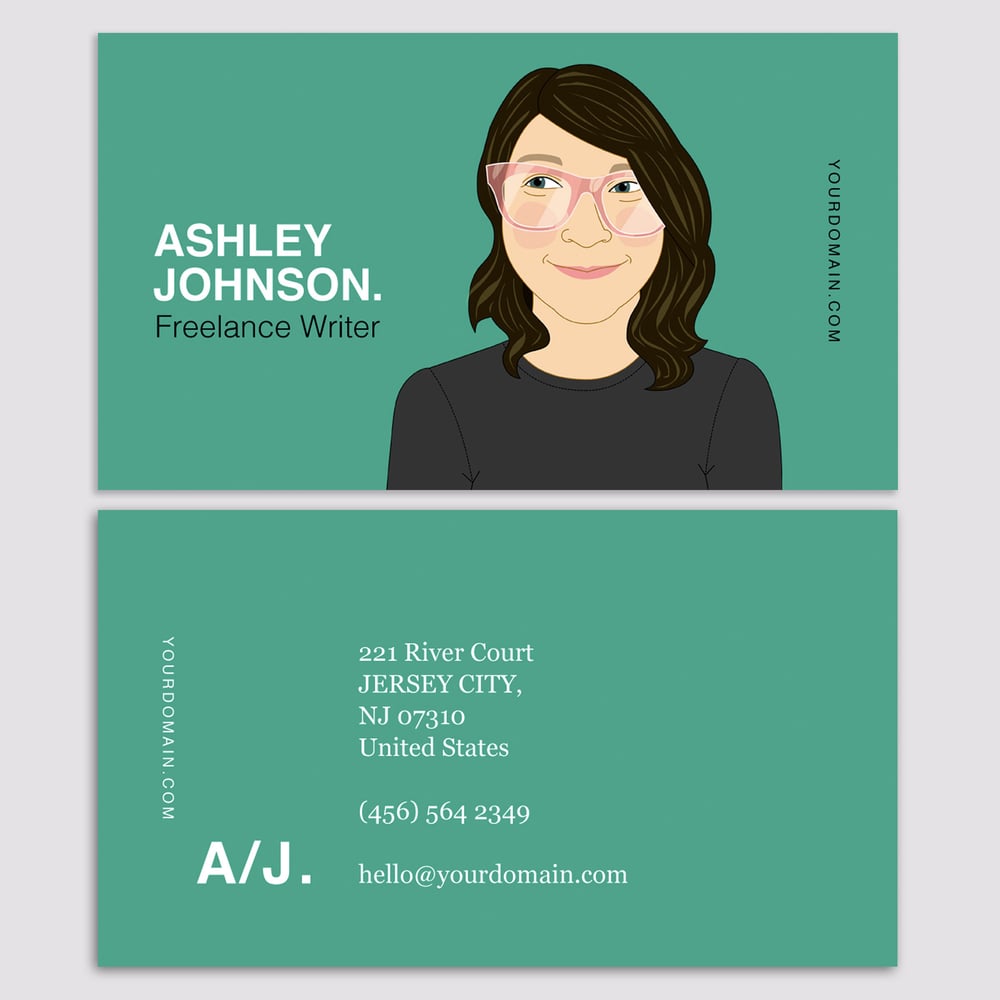 Image of Business Card with custom portrait.