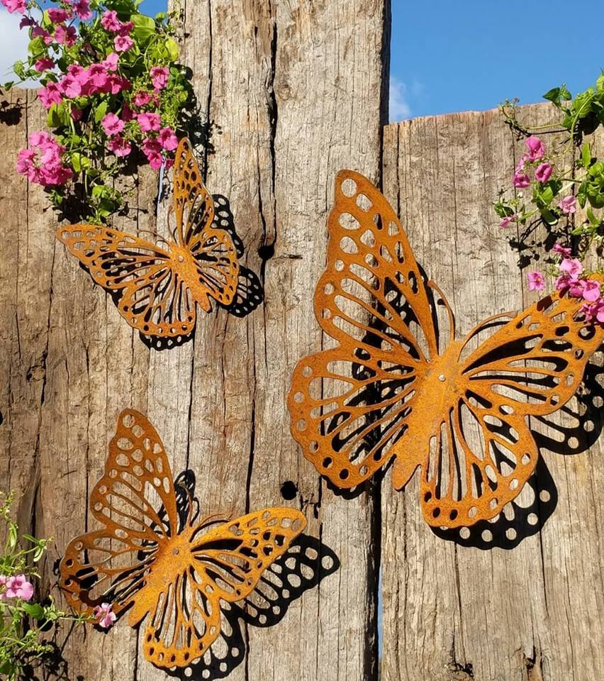 Wall Butterflies Set Of 3 Weathered Garden Art   34318303 1400471403431362 5151379501329940480 N 