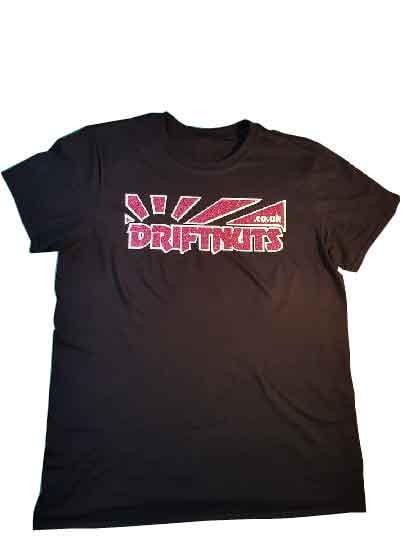 Image of Driftnuts Glitter Tee- Black Tee (VARIOUS COLOURS WITH FREE STICKER!)