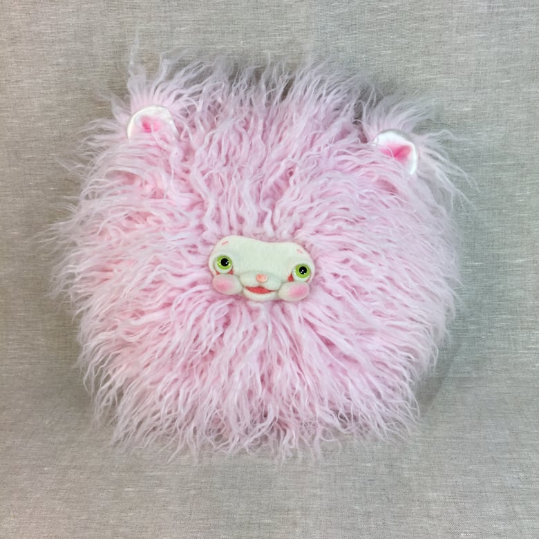Image of Yak Faced Pillow in Pink with Ears