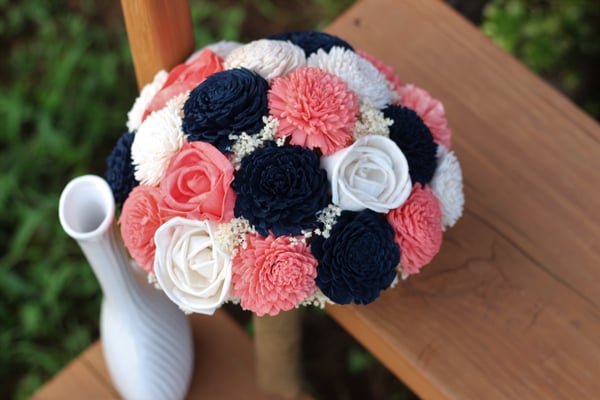 Image of Ready to Ship Navy Coral bouquet