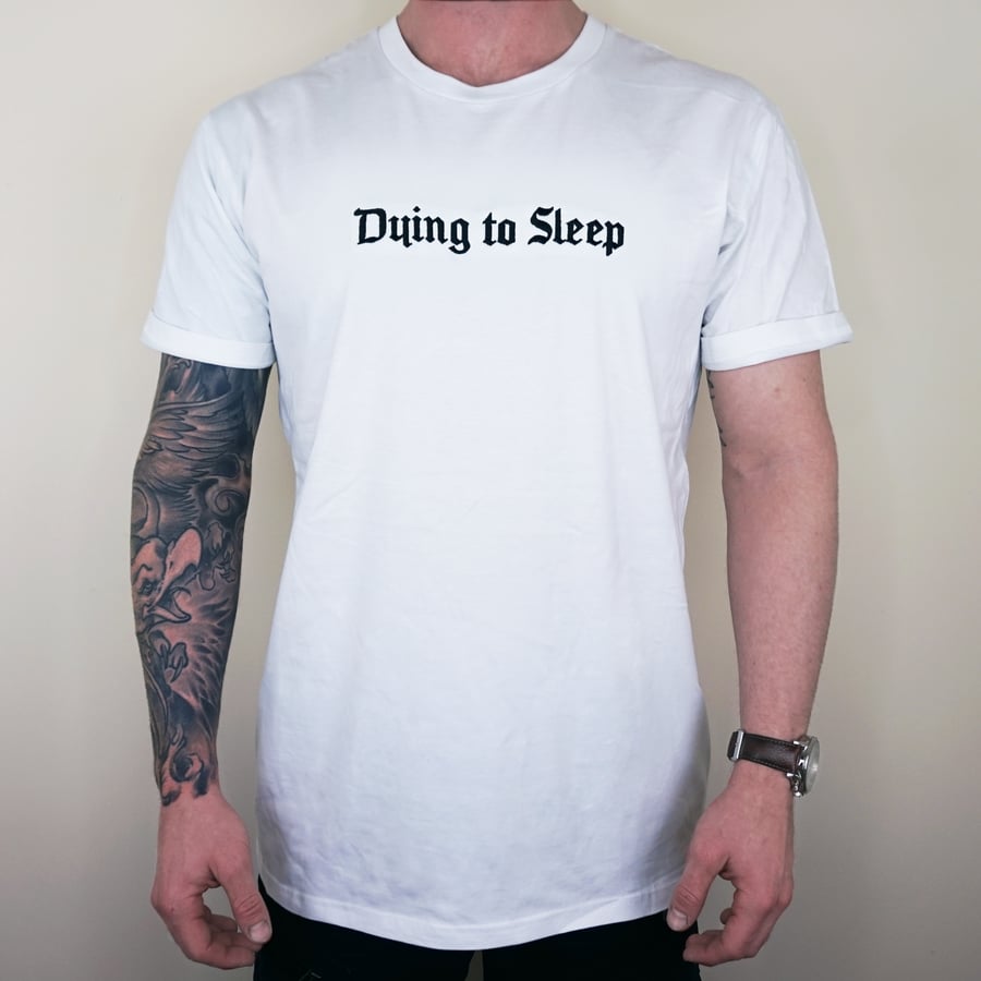 Image of Dying to Sleep Embroided White Tee