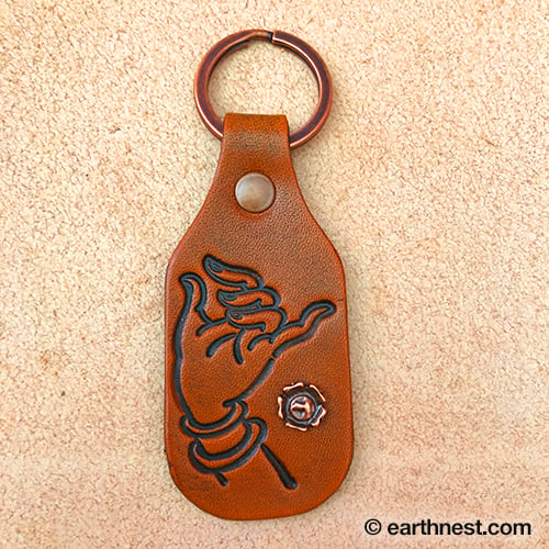 Image of Leather Key Chain - Buddha Hand