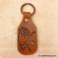 Image 1 of Leather Key Chain - Buddha Hand