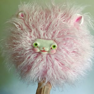 Image of Yak Faced Pillow in Pink with Ears