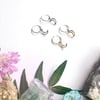 Moon Hoop Earrings - Sterling Silver