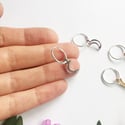 Moon Hoop Earrings - Sterling Silver