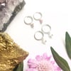 Stone Hoop Earrings - Pink Tourmaline / Moonstone