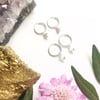 Stone Hoop Earrings - Pink Tourmaline / Moonstone