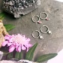 Stone Hoop Earrings - Pink Tourmaline / Moonstone