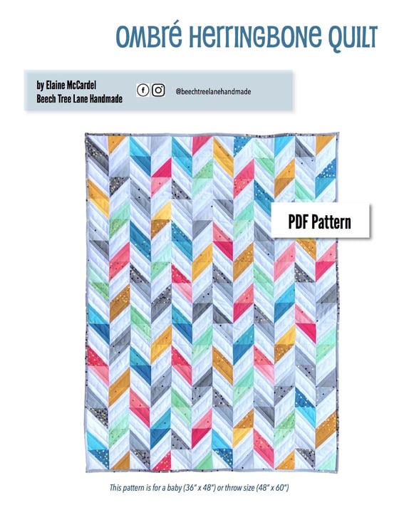 Image of Ombre Herringbone Quilt PDF Pattern