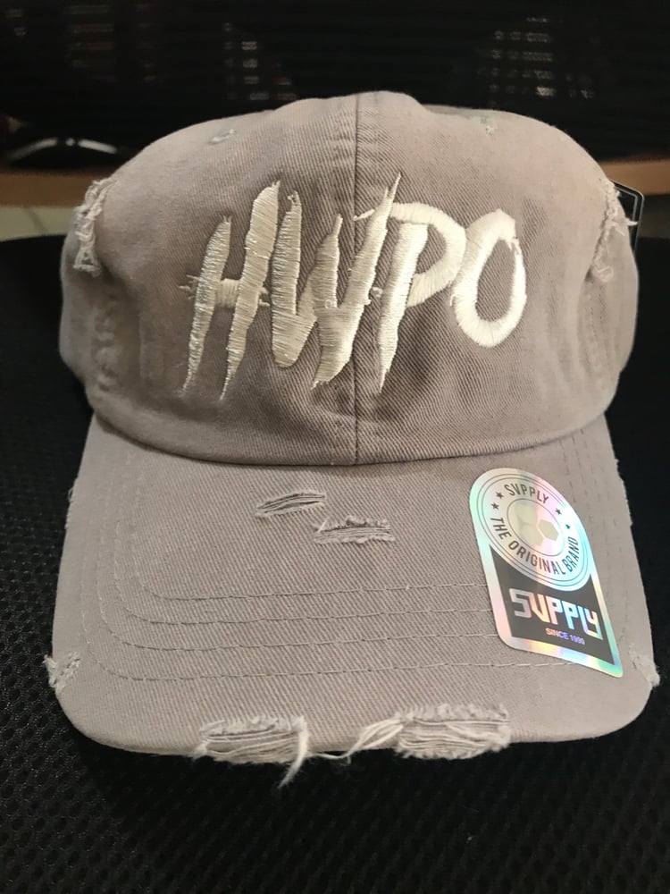 Image of Grey Distressed Dad Hat