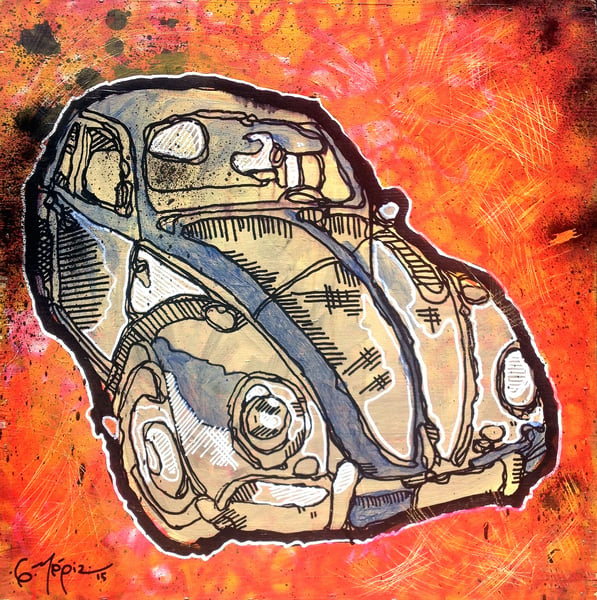 Image of "Cream Orange VW Bug"