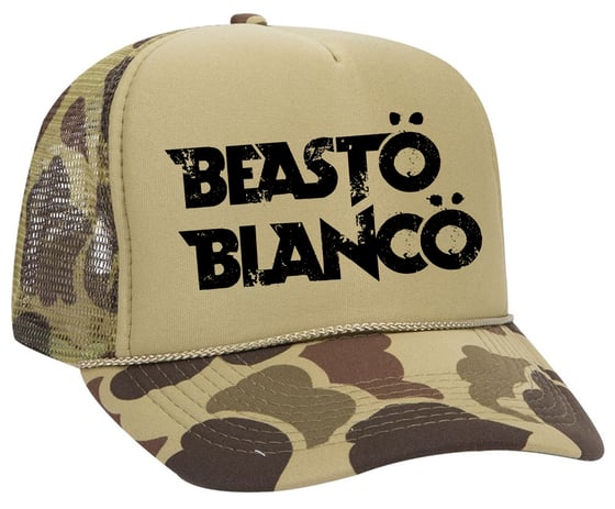 Image of OFFICIAL - BEASTO BLANCO - "GREEN CAMO" TRUCKER HAT