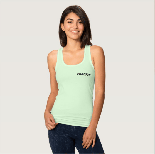 Image of Women's Slim Fit Racerback Croc Top Mint Green