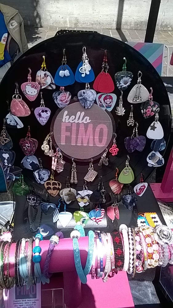 Image of earrings handmade with guitar picks
