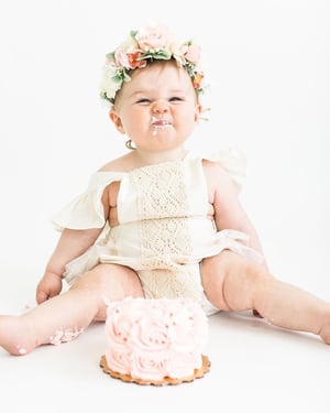 Image of Ruffle flutter ivory tulle romper