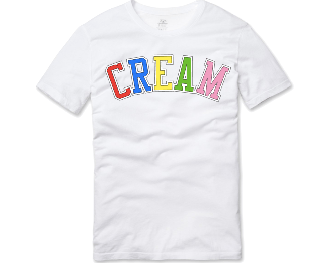 Image of White Multi-Color Cream Tee