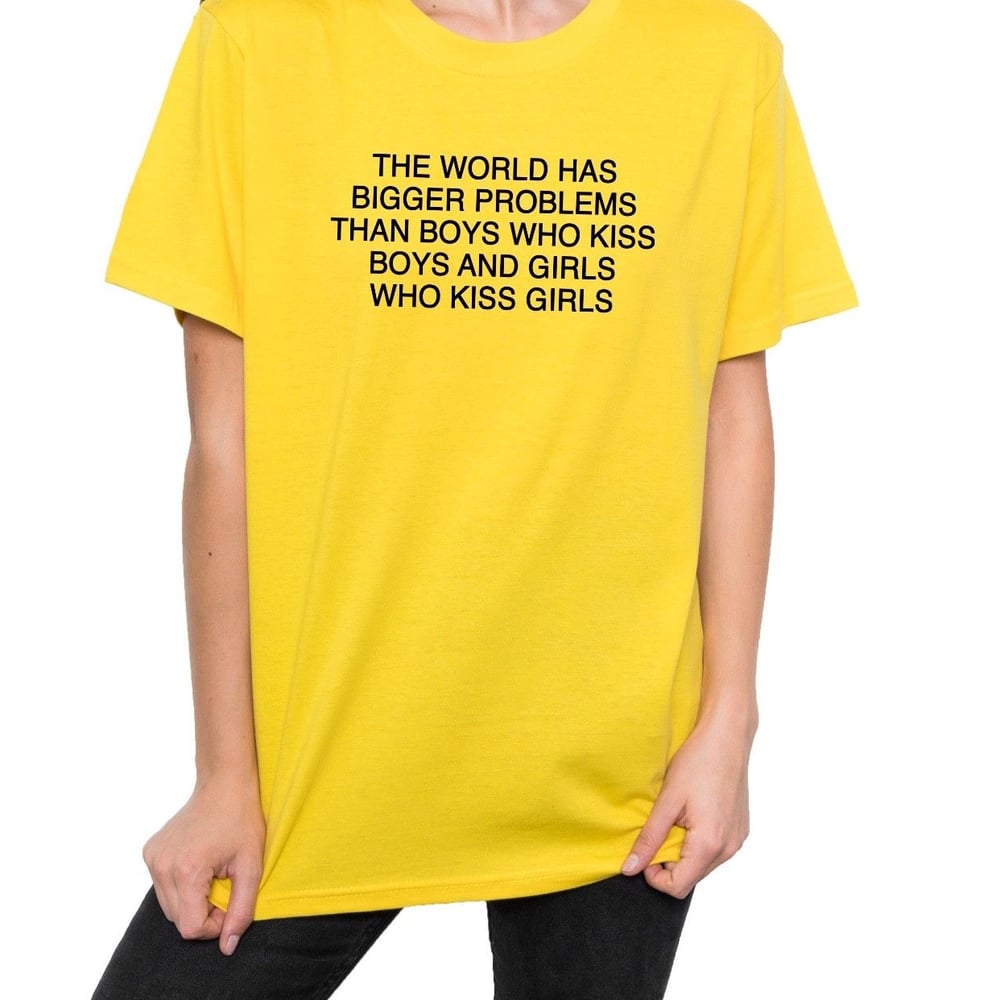 Image of World Problems T-Shirt in Yellow