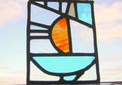 Image of Sail Boat Stained Glass Panel