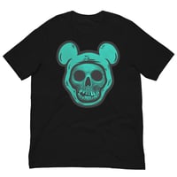 Image 2 of gumbo halftone skull tee