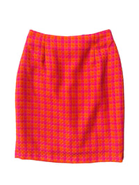 Image 1 of Pink Orange Check Mini Skirt 6/8