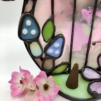 Image 3 of Pink Fairy Stained Glass Candle Holder  