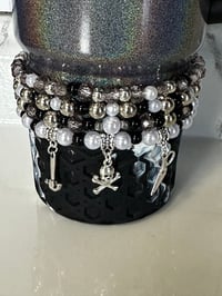 Image 6 of Black White and Silver Trash Panda Set (Bow, Bauble and Stack)