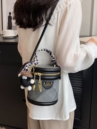 Image 4 of Bucket Crossbody Bag with Scarf Accent