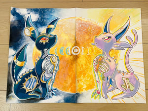 Image of Original Art: Jap Style “Dissected Monster” Poster Series - Umbreon X Espeon // Sineko So