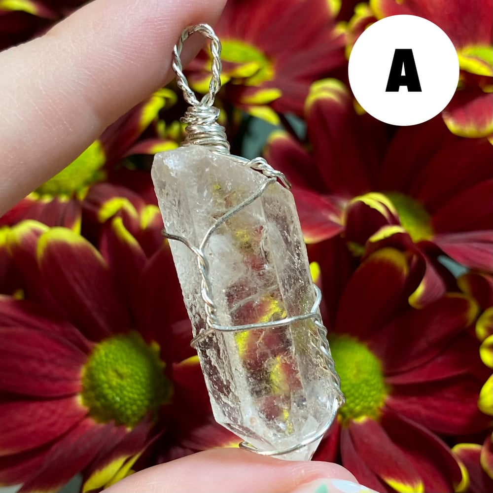 Image of Clear Quartz Wire-Wrapped Pendant