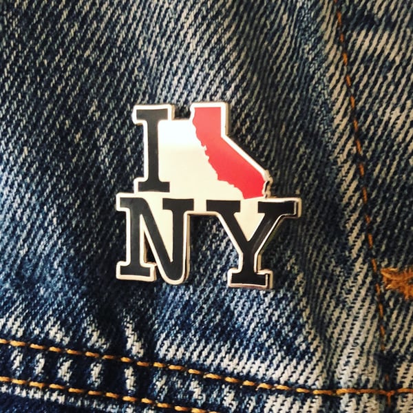 Image of "I CA NY" Lapel Pin - "I California New York" - Riot Style x Scraps Shoppe