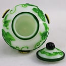 Image of VINTAGE CHINESE PEKING JAR: Green & Yellow Plant Overlay